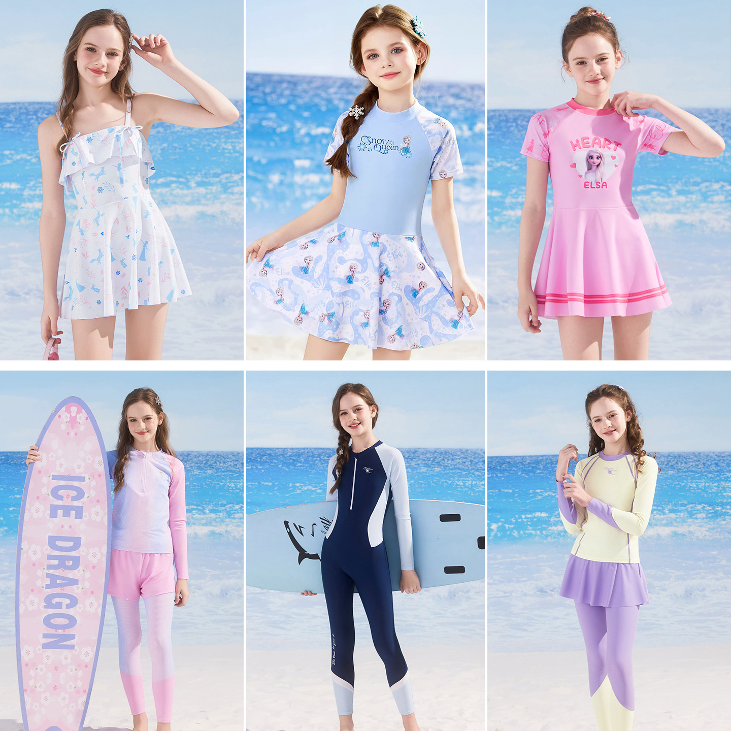 Traje de Baño de Una Pieza Tipo Falda para Niñas de Poliéster Alta Elasticidad para Playa y Natación