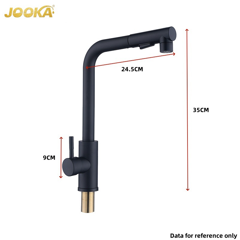 Foreign Trade Company Exports Black 201 Kitchen Faucets for Home Use, with Flexible Pull-Out Water Spout, Suitable for Hotels and Apartments