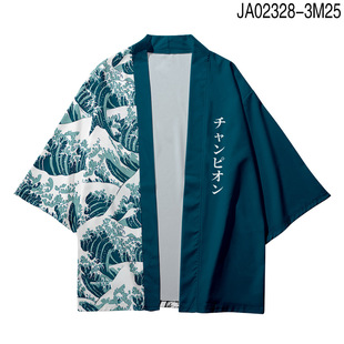 New Japanese Kimono Wave Pattern Cashew Around Fashion Trend 3D Printed Cloak Clothing for Men and Women
