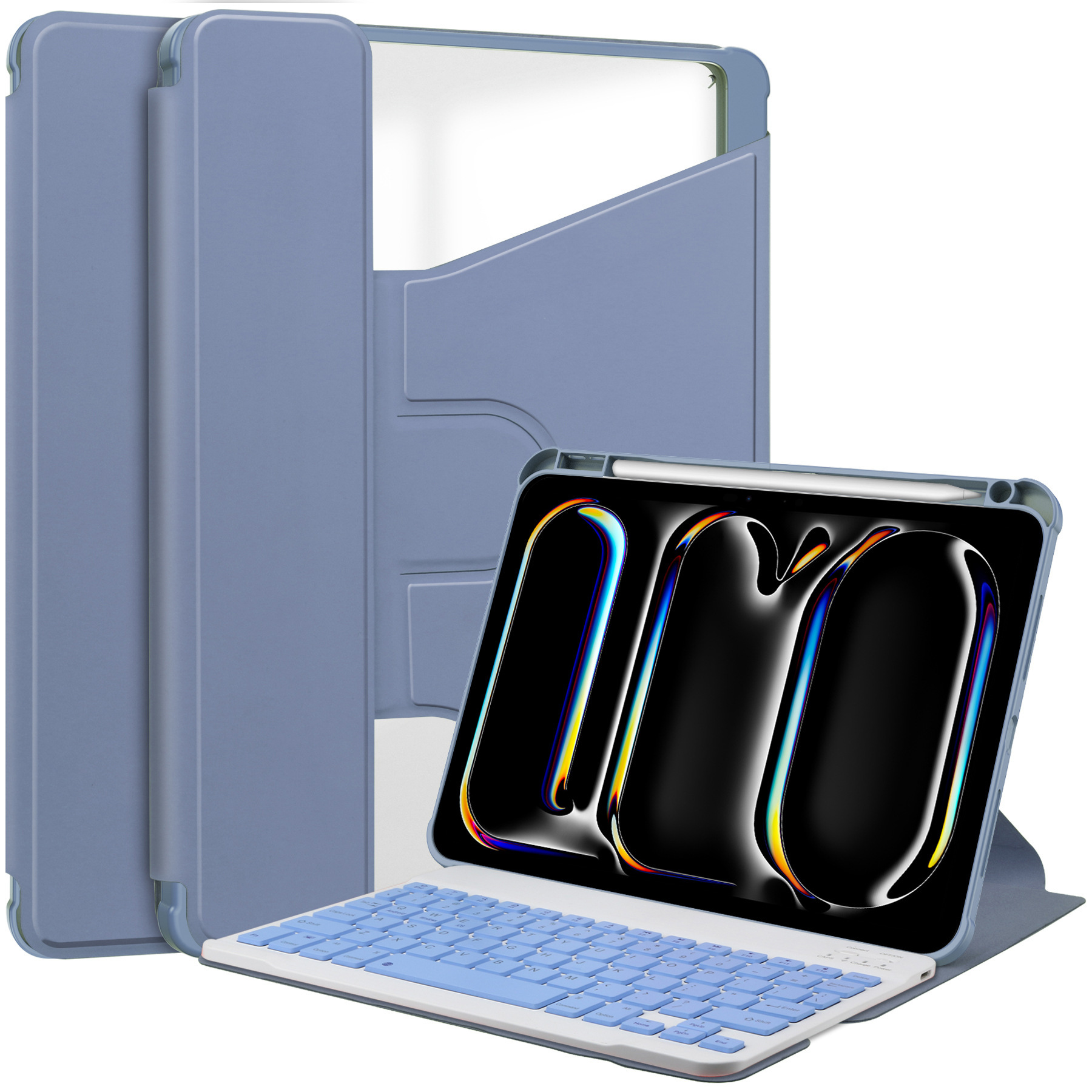 Applicable to 2025ipad Air11 Bluetooth keyboard cover iPad11 rotating acrylic pen slot leather case 2
