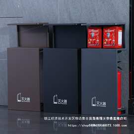 商铺灭火器箱装饰架干粉遮挡灭火器板箱消防收纳架只装放置象牙白