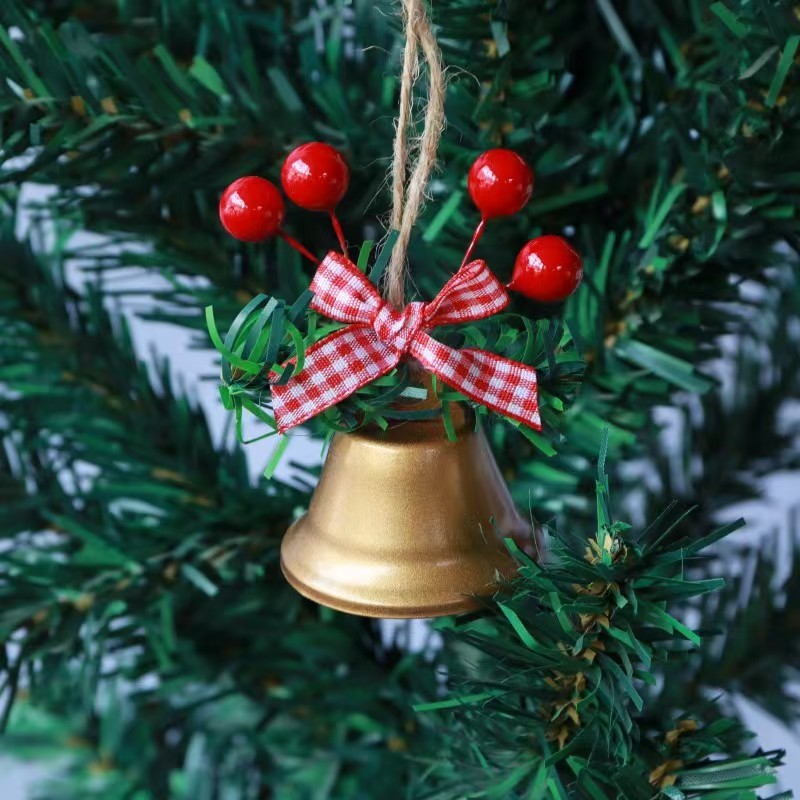 アマゾンクリスマス鉄芸大鈴ホーム装飾アクセサリー麻縄冬青ベリークリスマス鈴掛け|undefined