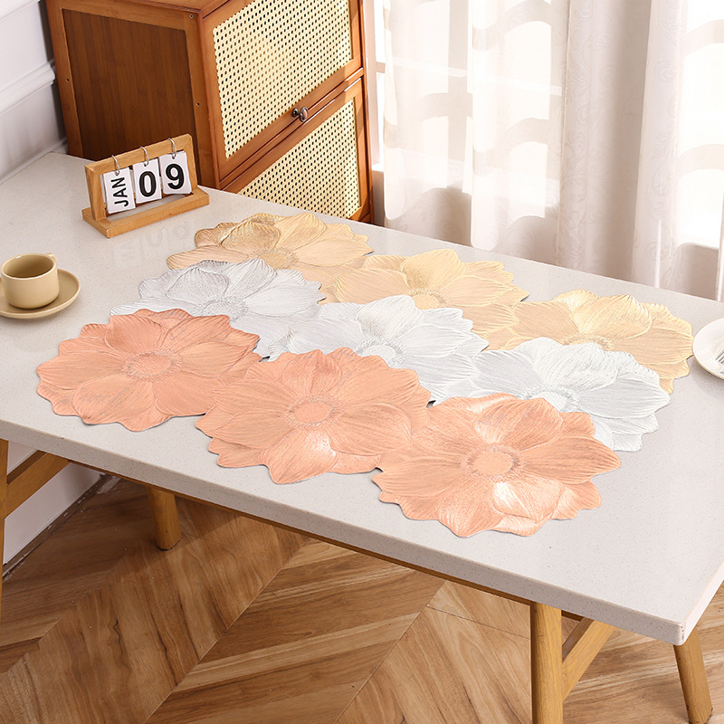 Sunflower almohadilla impermeable a prueba de agua a prueba de aceite de alto valor facial almohadilla de aislamiento térmico de pvc insins viento europeo y americano simple bandera de mesa a prueba de acero al por mayor