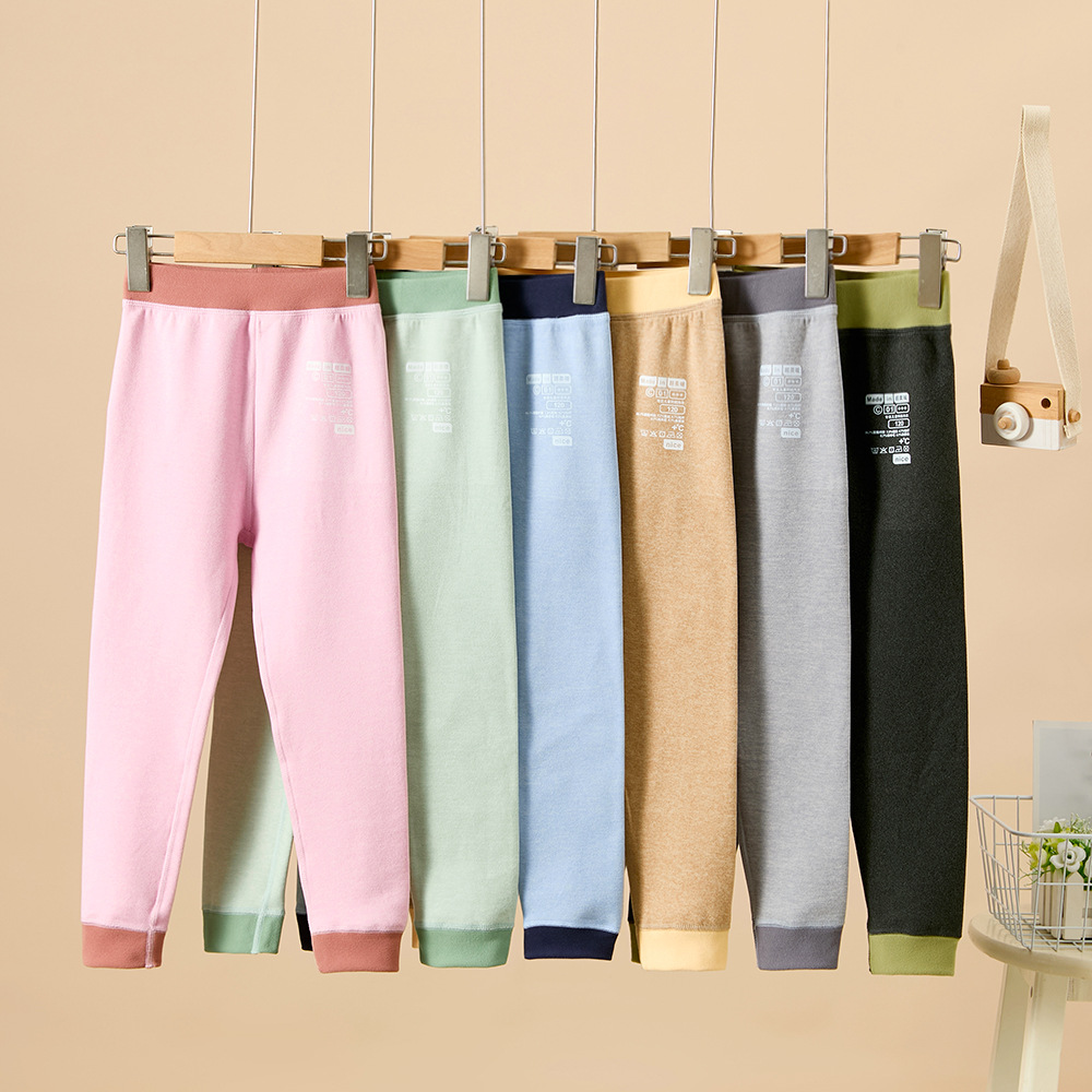 Children's Thermal Pants for Boys and Girls, Inner Wear School Uniform Magic, Fleece-Lined Thickened Double-Sided Fleece Leggings, Autumn Pants