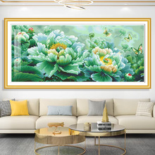 蝶戏绿牡丹十字绣2025新款感客厅大气现代花开富贵手工自己秀
