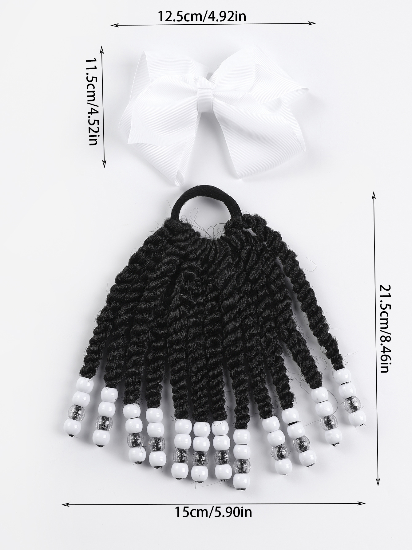 Punto trenza sucia con cuentas lazo para niños peluca de cola de caballo beaded ponytail para niños