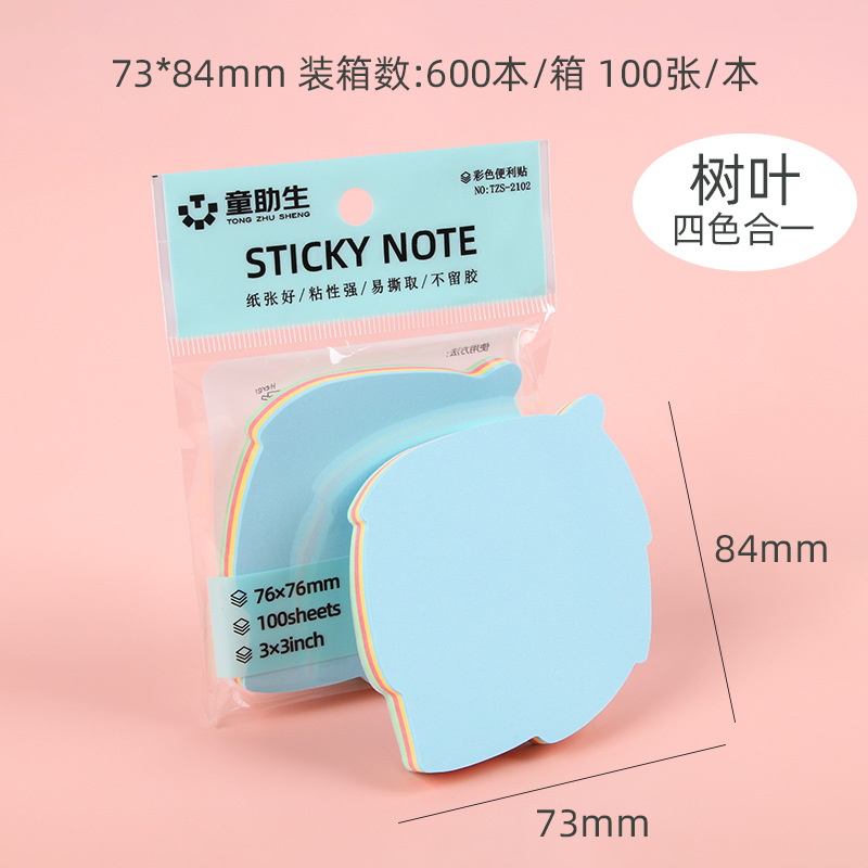 Post-it colorido personalizado estudiantes creativos rasgable índice pegatinas papel de notas suministros de papelería amor libro de notas de forma extraña