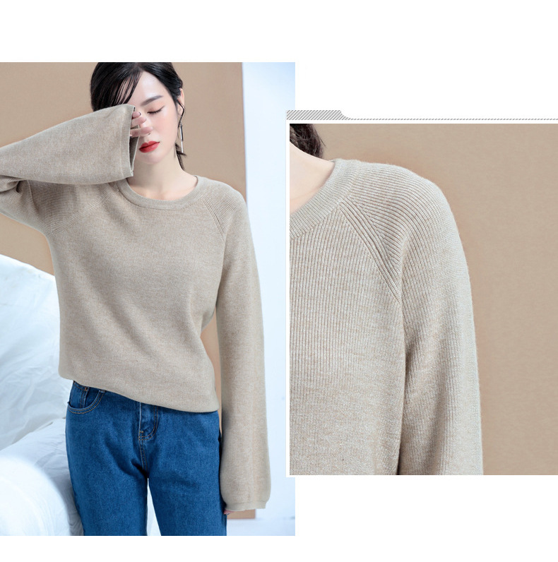 디자인된 모직 여성 의류 모직 직조 공장 가공 라운드 넥 핸드 버튼 스웨터, 도면 및 샘플을 사용한 소규모 배치 처리