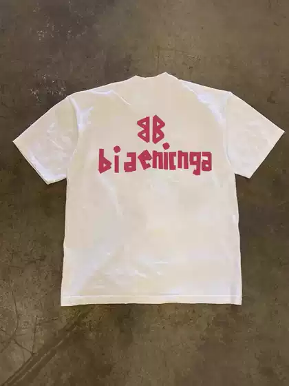 250g Heavyweight Pure Cotton! American Style Pink Graphic Print Tee Streetwear Oversized Crew Neck Casual Men's T-Shirt
