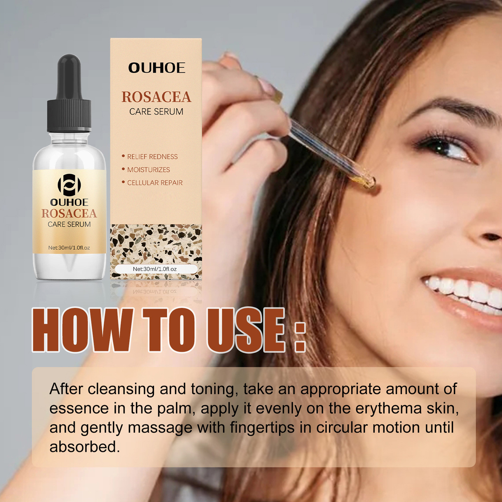 OUHOE Repair essence Repairs Skin Barrier, Lightens Facial Erythema Moisturizing Essential Oil_voghion.com