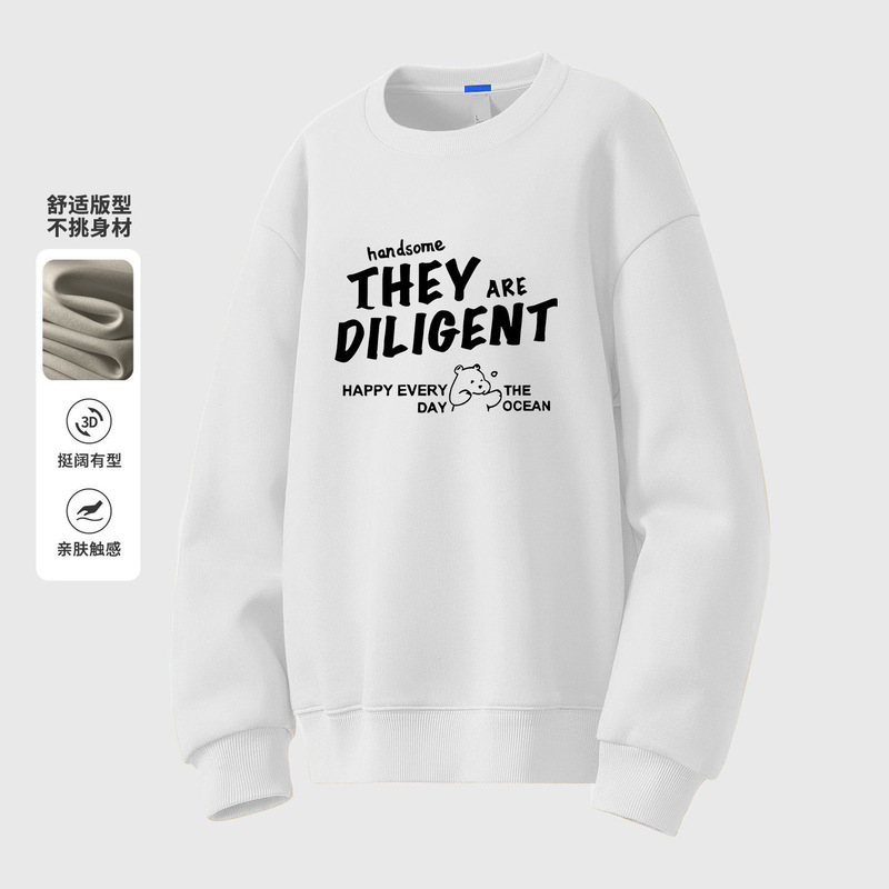Cross-Border Cartoon Sweatshirt Men's 2025 Spring & Fall New Versatile Hong Kong Style Printed Jacket White Loose Long-Sleeved Top Trendy Cross-Border Cartoon Sweatshirt Men's 2025 Spring & Fall New Versatile Hong Kong Style Printed Jacket White Loose Long-Sleeved Top Trendy