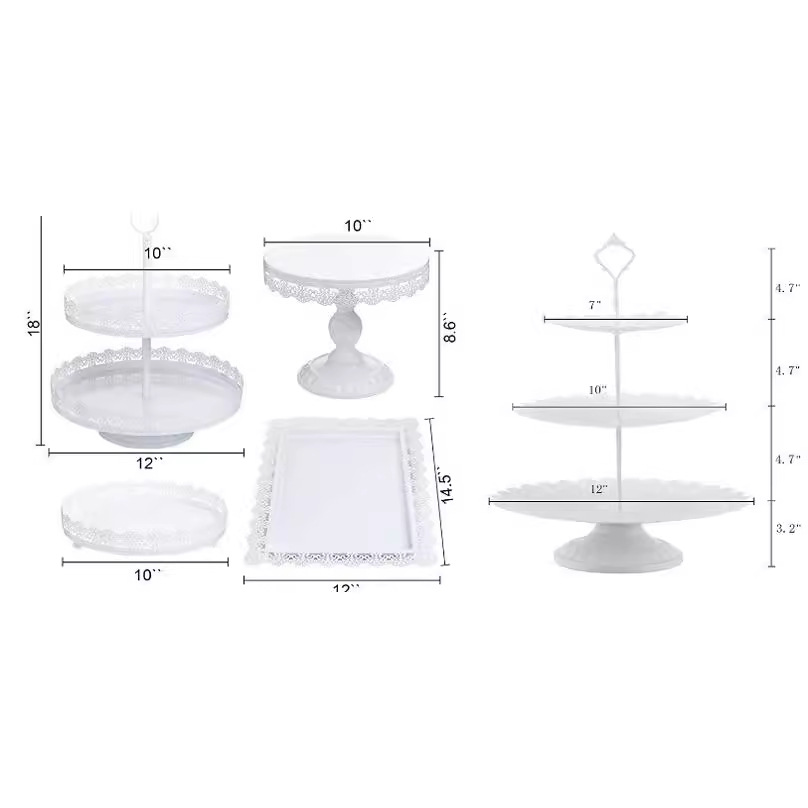 Creativo estilo europeo oro hueco estante de pastel de boda props mesa de postres decoración de postres tienda de postres refrigerio combinación de estante de pastel