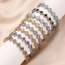 时尚跨境热销新款爆款黄铜锆石手链小众多巴胺高级感个性饰品批发