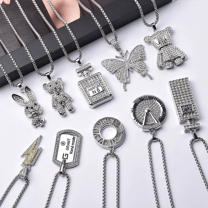 Brand necklace, pendant hip-hop style, universal long sweater, internet celebrity, diamond encrusted, light luxury style, wholesale
