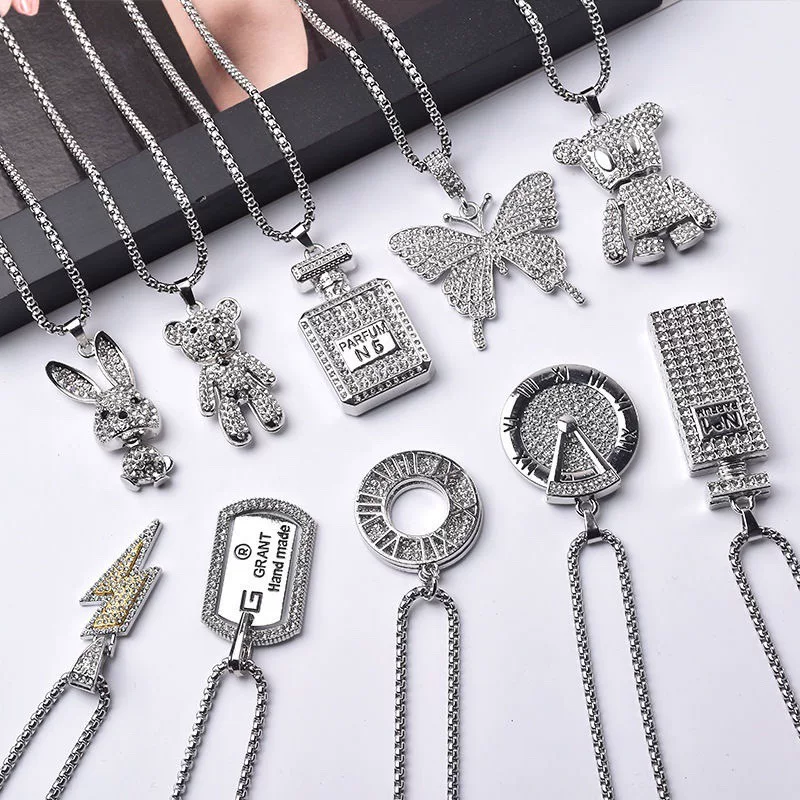 Brand necklace, pendant hip-hop style, universal long sweater, internet celebrity, diamond encrusted, light luxury style, wholesale
