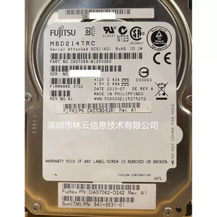 For Sun 146GB 6 Gb/s SAS 2.5 "HDD 10K rpm Fujitsu 541-3531-01
