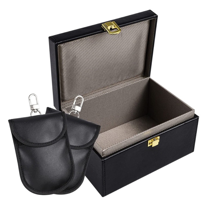 in stock New Product Shielded Box Key Bag Amazon RFID Car Shielded Key Bag Mobile Phone Protection Case Video Black