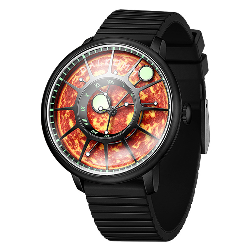 Đồng hồ nam automatic cơ khí chống nước G7008 — Dây đeo cà phê đen, Vỏ đen Mặt đỏ Đai đen, Vàng Shell đỏ mặt dải, Blue Shell Blue mặt dải màu xanh