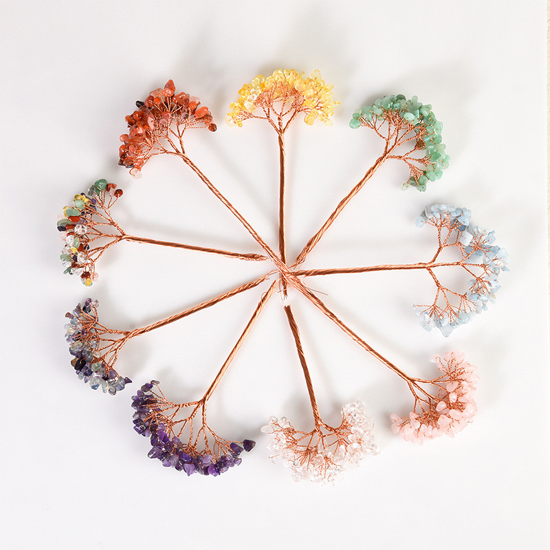 Natural Crystal Gravel Crystal Tree Fortune Tree Hand-Woven DIY Semi-Finished Amorphous Bouquet Jewelry Ornaments