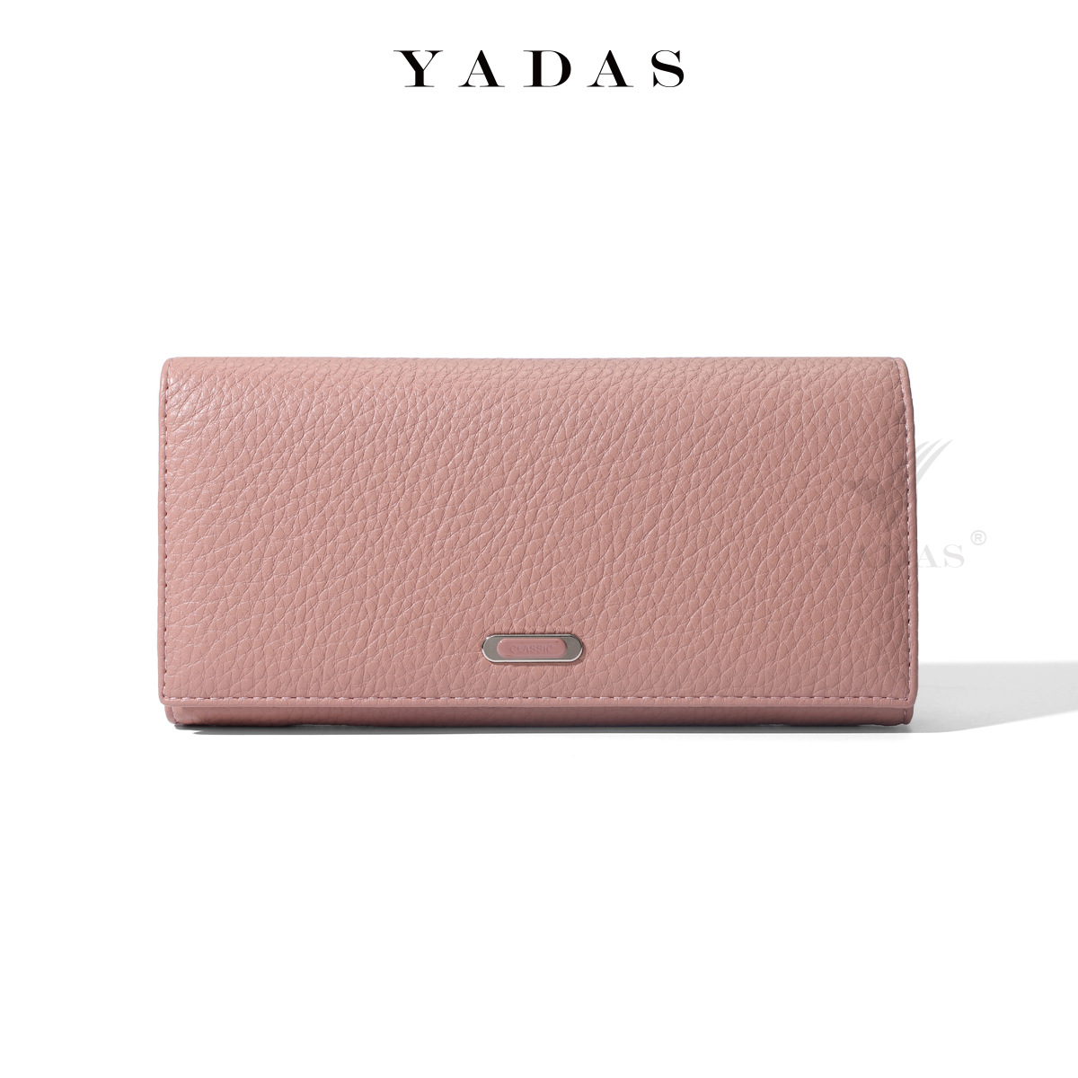 YADAS al por mayor transfronterizo estampado de lichi de moda de color sólido nuevo estilo largo de mujer con bisagras internas de alta calidad bolso de mano