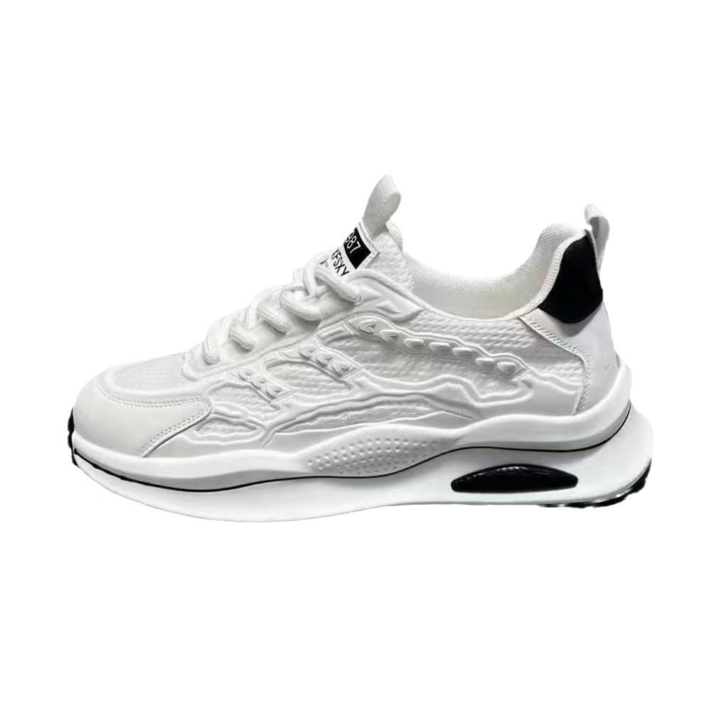 Calzado deportivo modelos de primavera y otoño para hombres, malla transpirable, zapatos blancos de moda para estudiantes, zapatos cómodos y ligeros para hombres, comercio exterior al por mayor