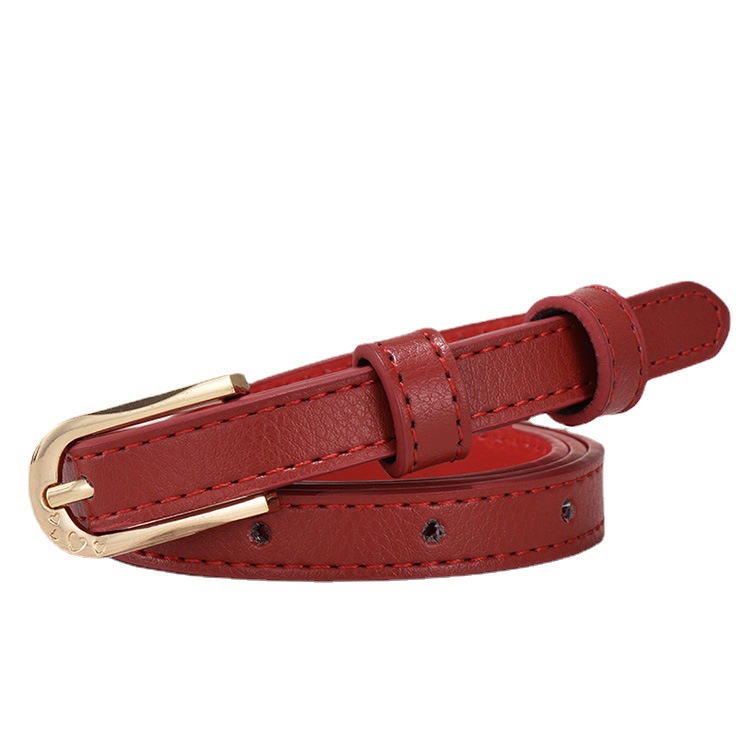 Cinturón delgado de las mujeres cinturón pequeño verano estilo coreano vestido decorativo versátil color caramelo cadena de la cintura simple hebilla pantalones cinturón