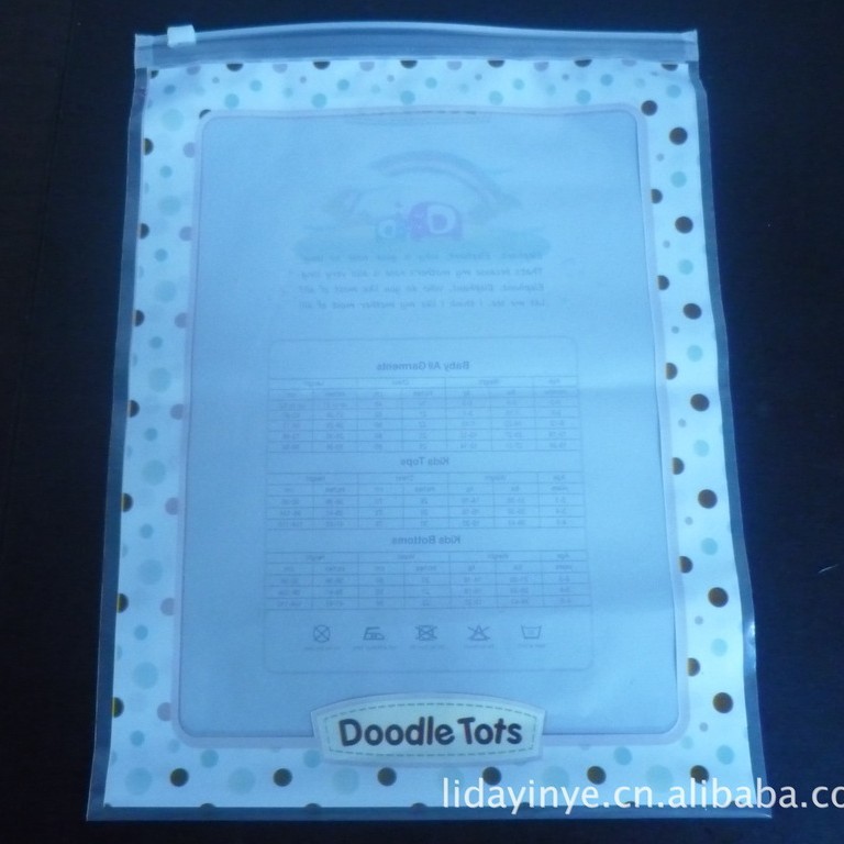 厂家直供精美印刷有拉头的PE拉链袋文件袋带拉链