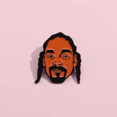 歐美說唱歌手史諾普·道格造型胸針可愛卡通人物頭像徽章跨境配飾