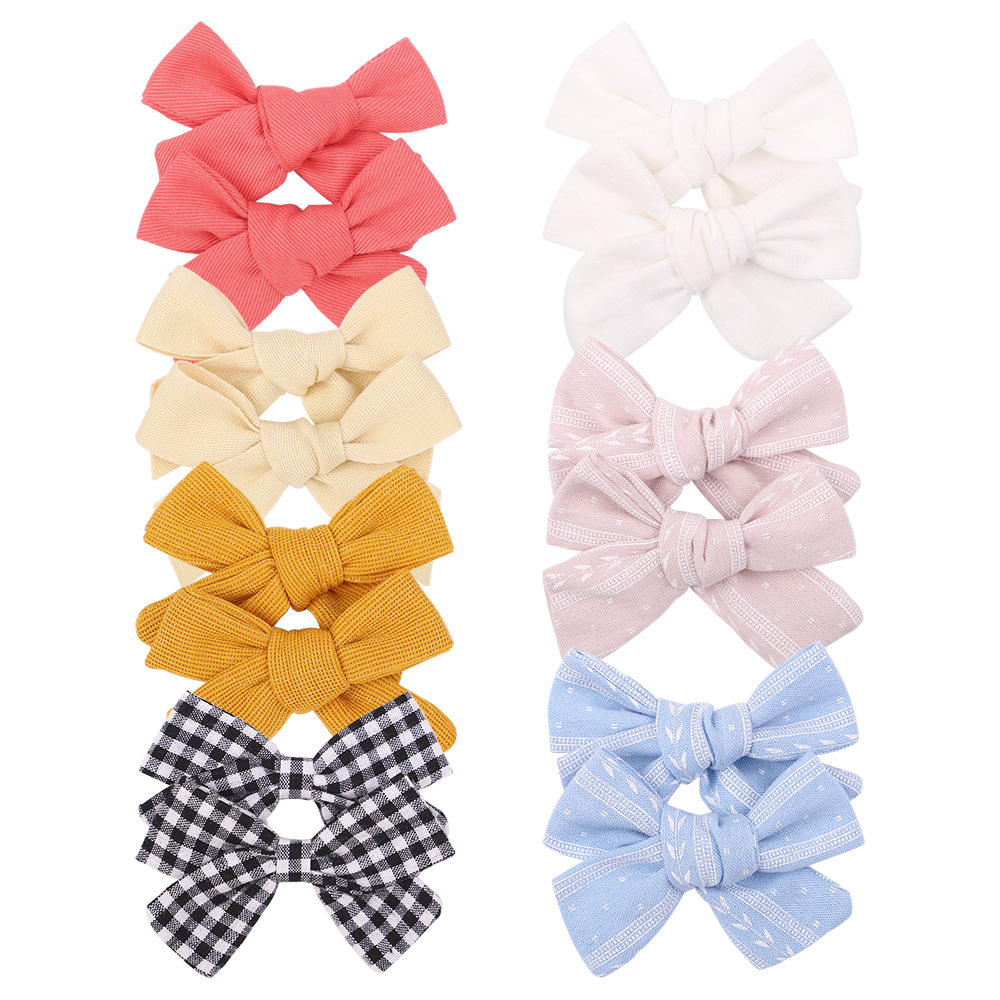 Nihaojewelry Simple Style Bow Fabric Children's Hairpin Set Accessories Wholesale display picture 2