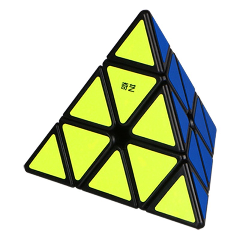 Qiyi 2X2 and 3X3 Pyramid Magic Cube Triangular 4-Sided Puzzle Children's Beginner Early Education Enlightenment Irregular Shape Toy