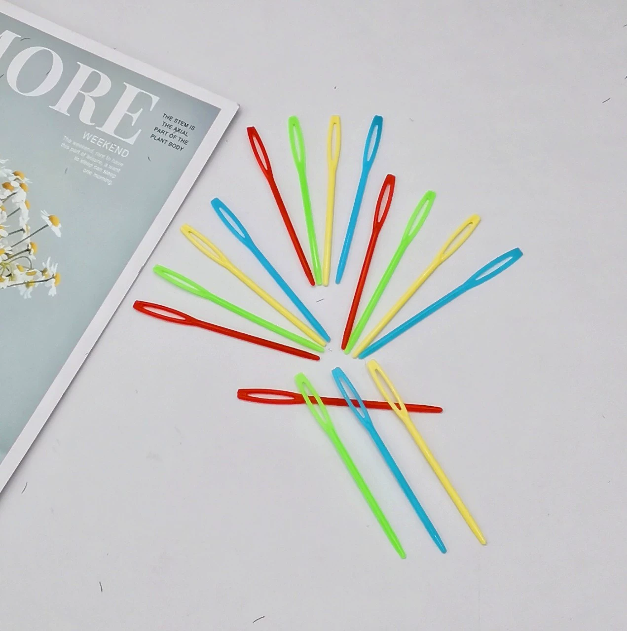 Прямые поставки с фабрики пластиковая игла ручной шов шерстяная игла цвет Марк Пряжка DIY вязальные инструменты предметы первой необходимости оптом