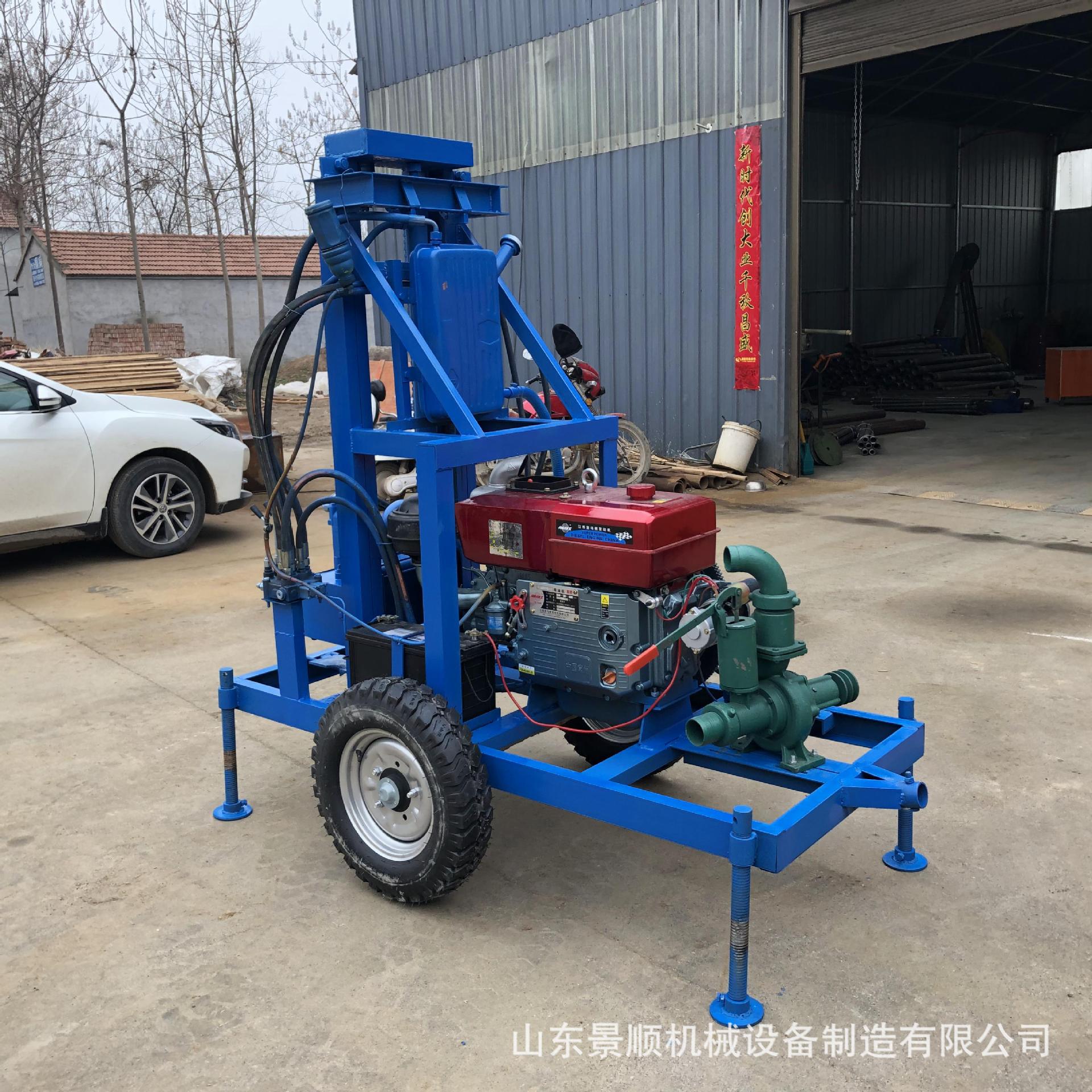 120米液压打井机 农田灌溉水井钻机 家用饮水柴油便携牵引钻井机