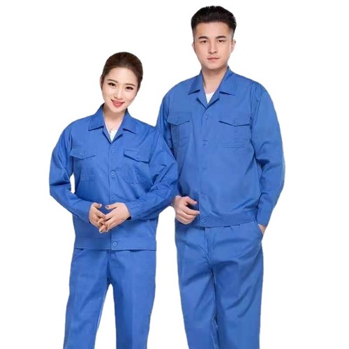 Summer short-sleeve workwear protective clothing polyester-cotton breathable sweat-absorbent workshop uniform thin workwear factory wear