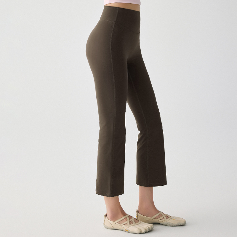 2026 Summer Yoga Flared Cropped Pants for Women, High-Waisted, Butt-Lifting, Slimming, Sports Fitness Flared Pants for Outdoor Wear