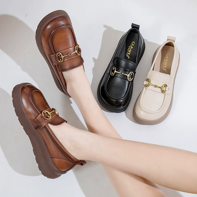 Non-slip shoes, footwear high heels, loafers, autumn, trend of season, for middle age