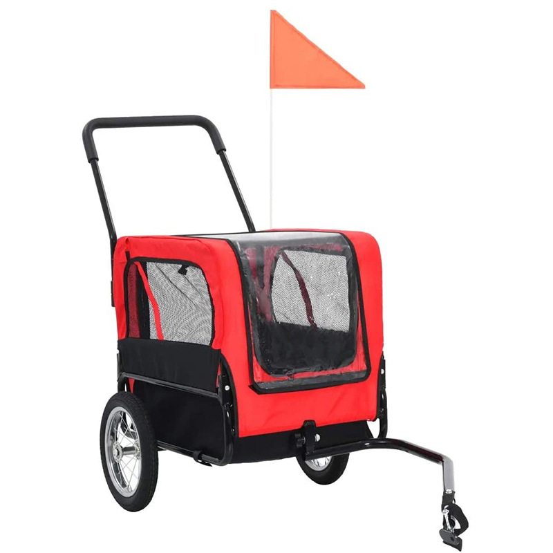 厂家现货直供 折叠式360°旋转轮宠物自行车拖车 美观大方