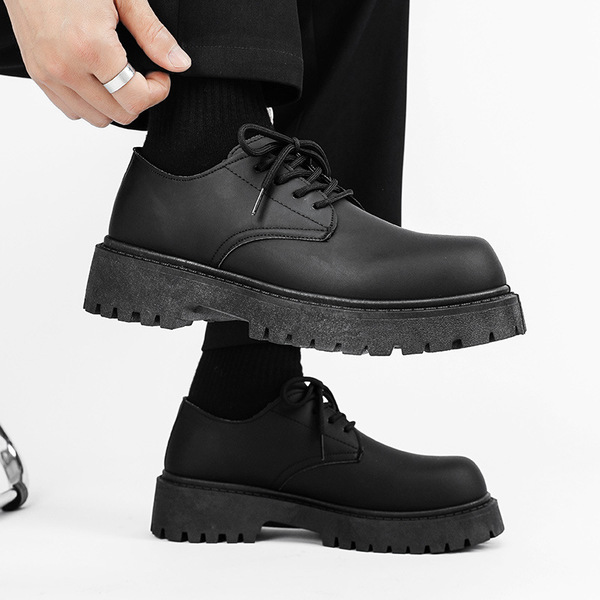 Japanese casual trend black exclusive shoes English style platform