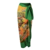 Peacock Feather Print Gauze Skirt