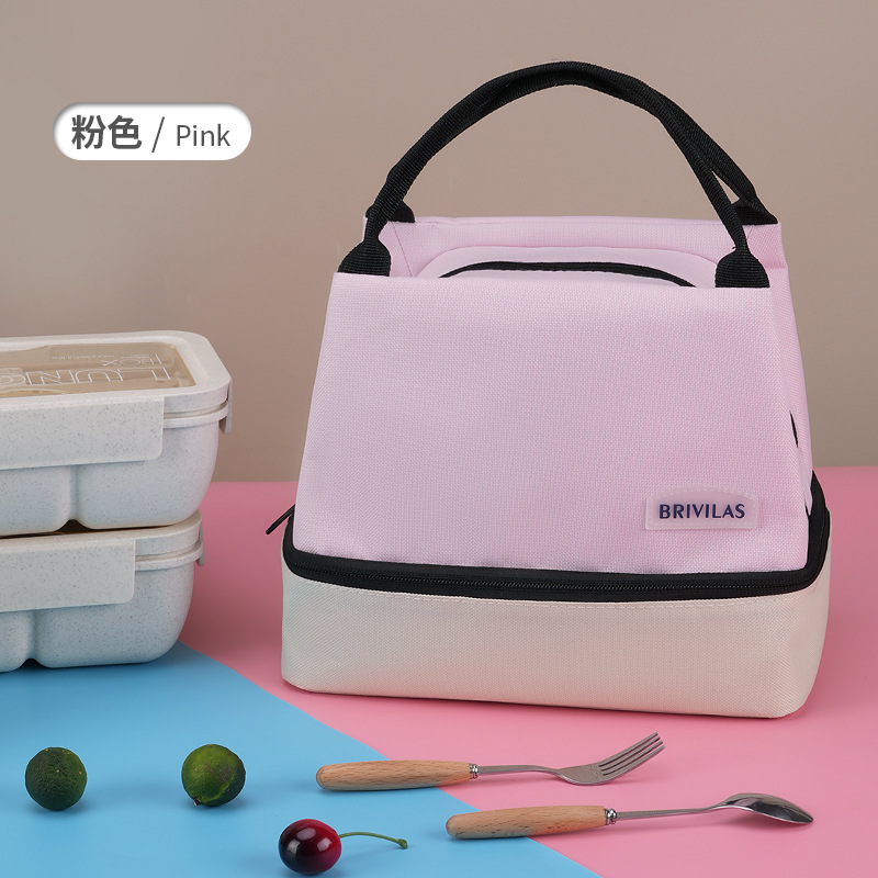 Bolsas de comidas etiquetadas transfronterizas bolsas de almuerzo de oficina portátiles bolsas de almuerzo de aislamiento térmico bolsas de almuerzo de tela Oxford