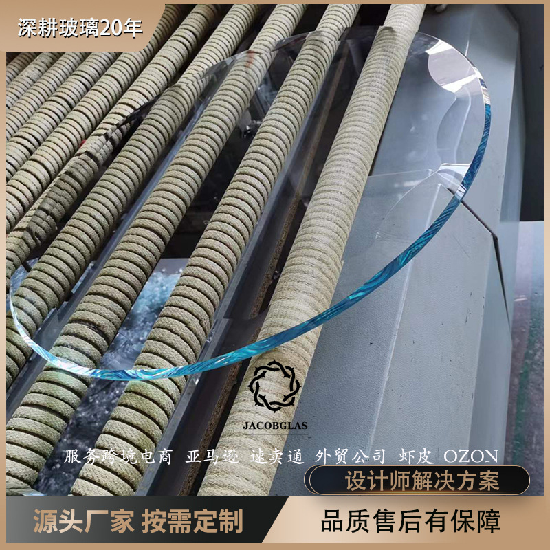 机械设备钢化玻璃异形圆盘 金晶超白道具展柜玻璃ing家具展示标牌