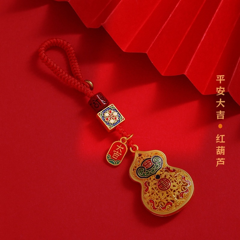 财神爷吞金兽一家三口四口古法金招财钥匙扣车钥匙链手机挂件挂饰|undefined