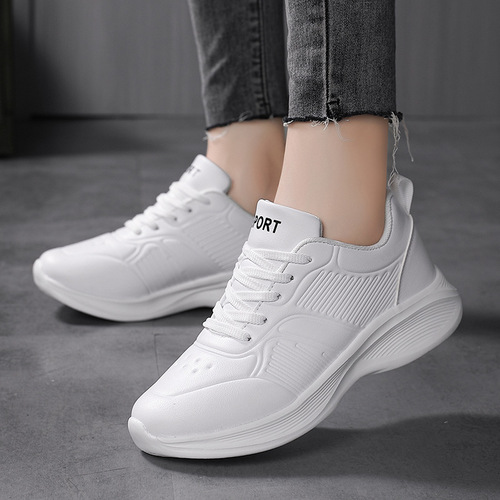 Sneakers, women's small white shoes, women's flat leather, waterproof, sneaker, soft soles, wear-resistant, ultra-light and comfortable women's shoes