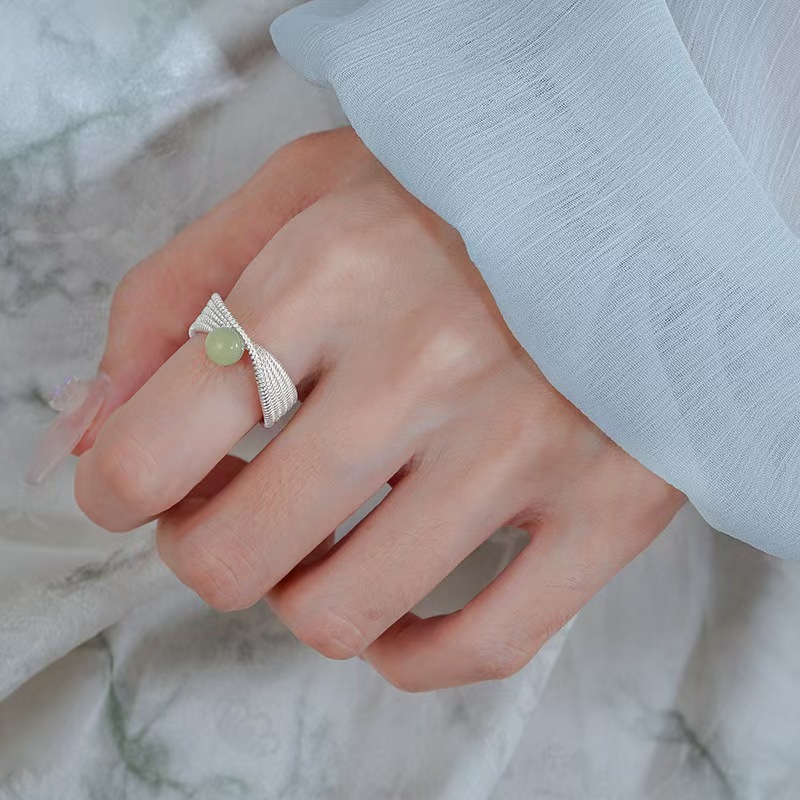 Colorful Multi-layered Ring With Natural Stones For Women Gold_voghion.com