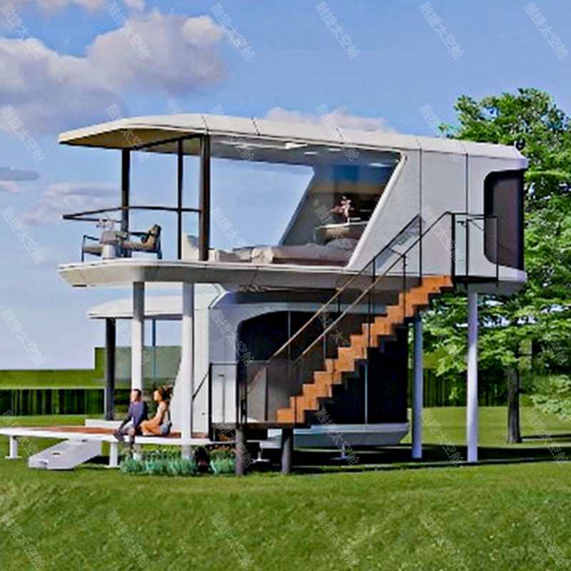 La sala móvil de la cápsula espacial de doble capa de Rongjie se puede desmontar y ensamblar para exportar la casa de familia, la oficina del hotel, la sala cápsula, la fábrica de la cápsula de Apple