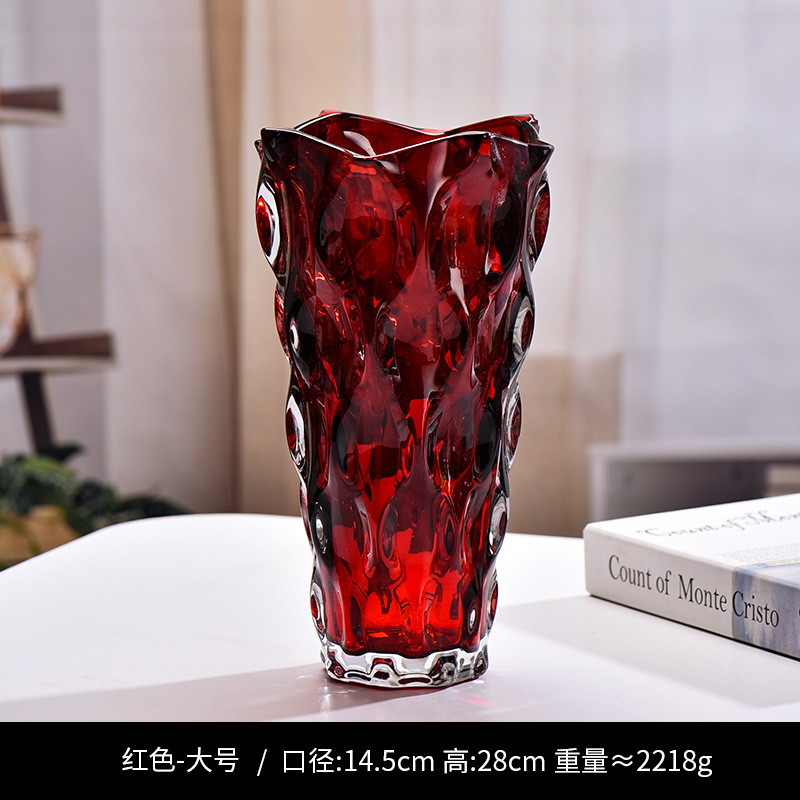 Nórdico creativo ondas vasos de vidrio transparente flores hidropónicas caseras rosa lirio sala de estar decoración floral de suelo