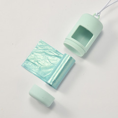 Cross-border foreign trade pet poop scoop with elastic rope, Macron color sandpaper texture dog poop bag dispenser