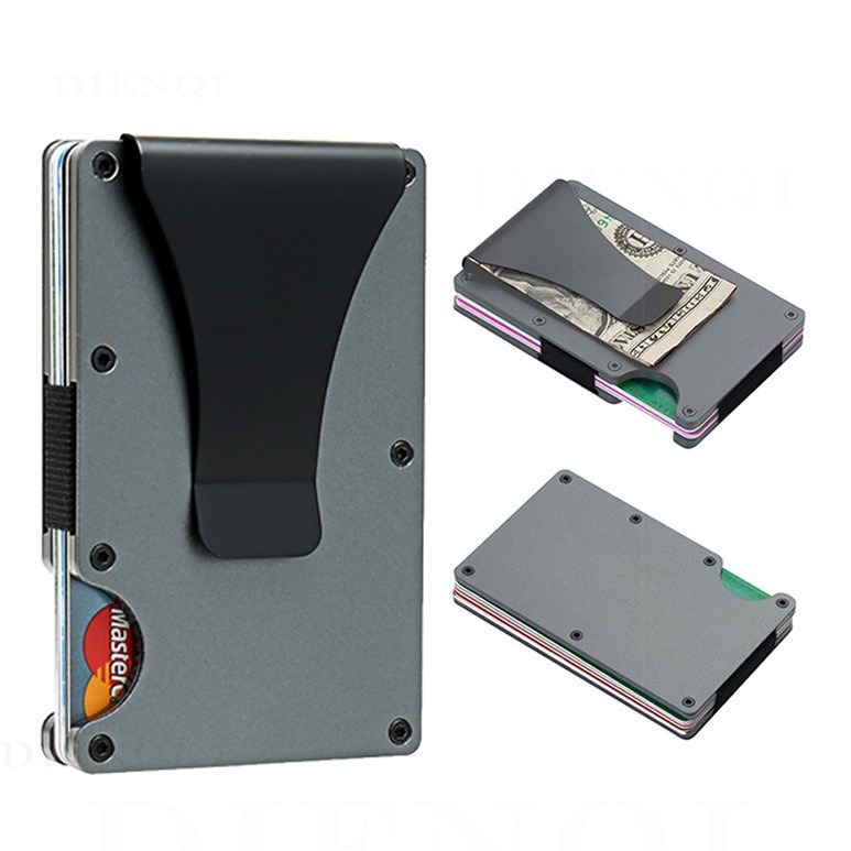 Многофункциональный металлический держатель для карт с защитой от RFID, из алюминиевого сплава, для долларовых купюр и банковских карт, два в одном, кошелек для карт.