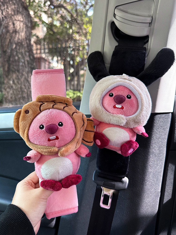 Car seat belt shoulder pad cute high-end feeling little beaver loopy ruby doll car interior decoration
