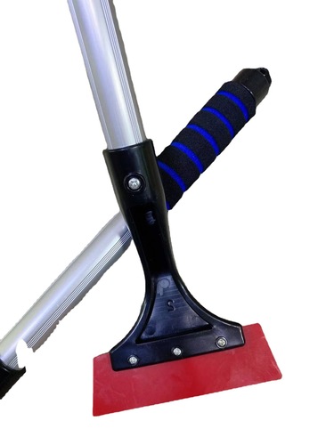 Car Oxford snow shovel with long handle and extended snow scraping tool. Car winter ice shovel and snow scraper to remove ice and frost. Snow shovel