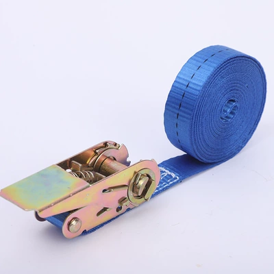 Cross-Border 25mm Small Ratchet Trailer rope/net/strap - 05m-25cm-blue-hookless-model